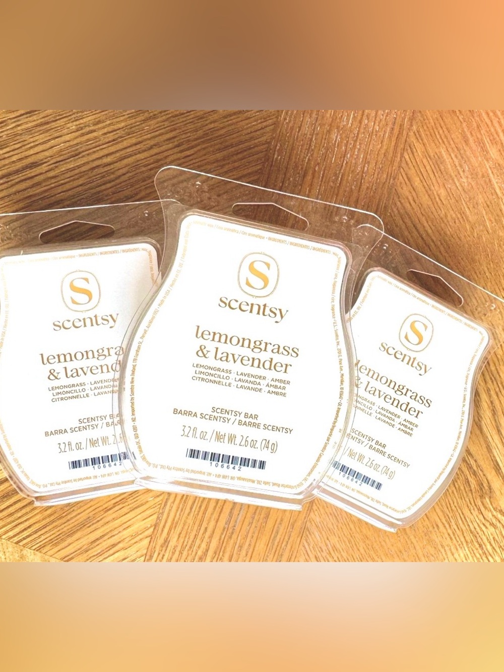 Scentsy 3 Pack LEMONGRASS & LAVENDER Wax Bars : lemon verbena/dried lavender